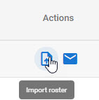 Class Actions menu with Import roster